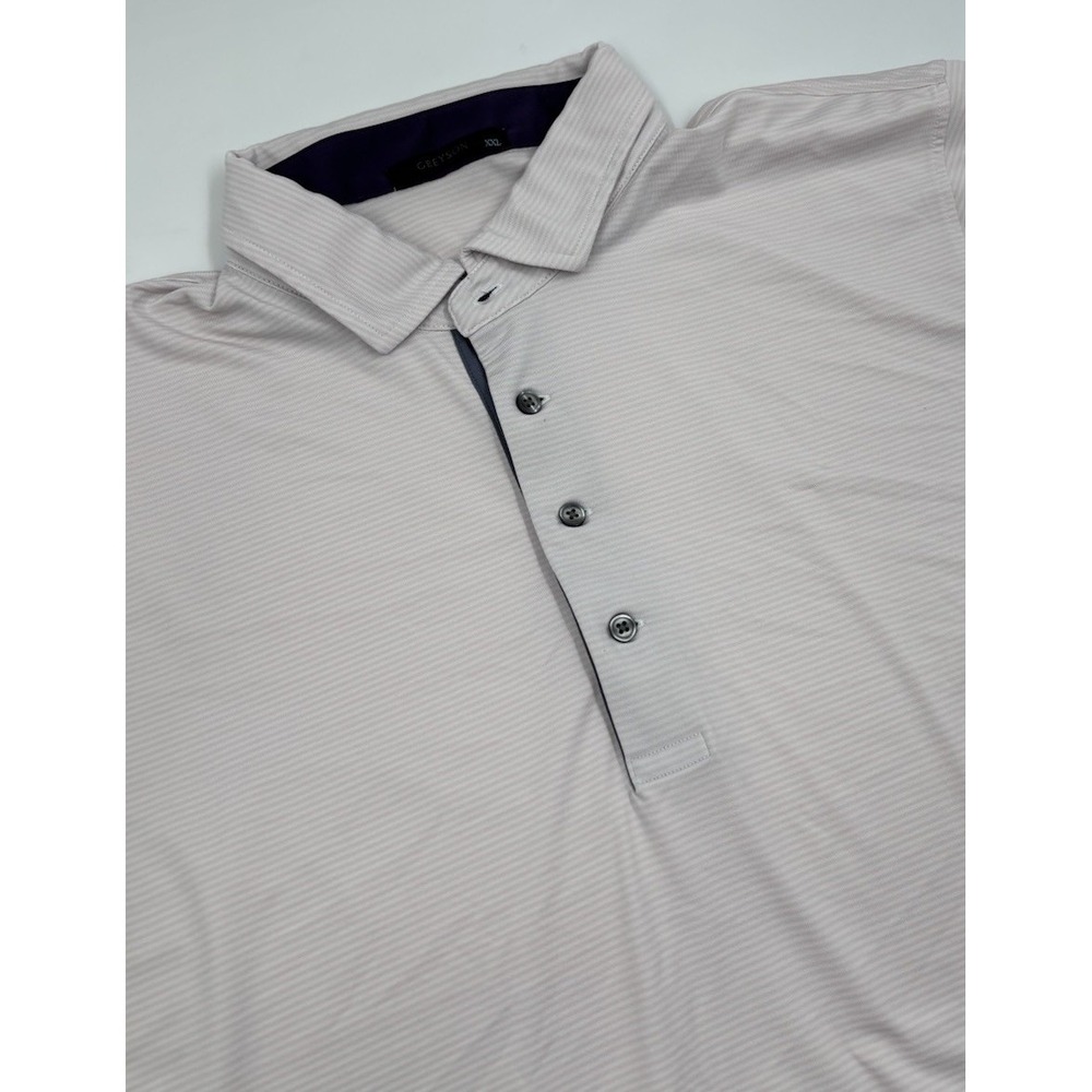 Greyson Men's XXL Polyester‎ Pink Striped Short Sleeve Polo